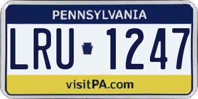PA license plate LRU1247