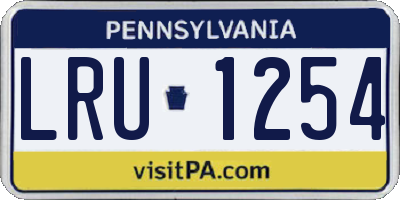 PA license plate LRU1254