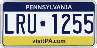 PA license plate LRU1255