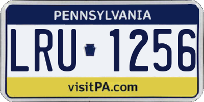 PA license plate LRU1256