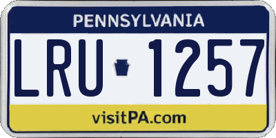 PA license plate LRU1257