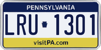 PA license plate LRU1301