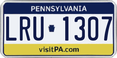 PA license plate LRU1307