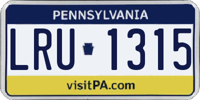 PA license plate LRU1315