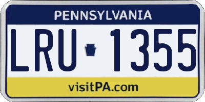 PA license plate LRU1355