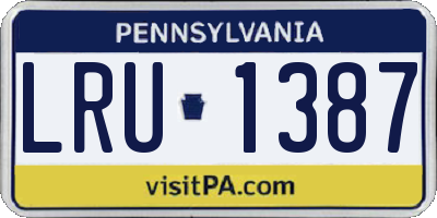 PA license plate LRU1387