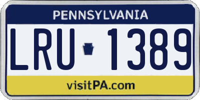 PA license plate LRU1389
