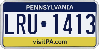PA license plate LRU1413