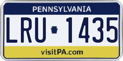 PA license plate LRU1435