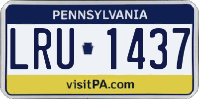 PA license plate LRU1437