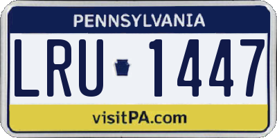 PA license plate LRU1447