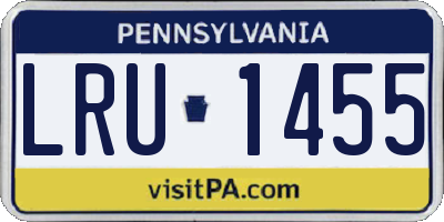 PA license plate LRU1455