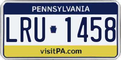 PA license plate LRU1458