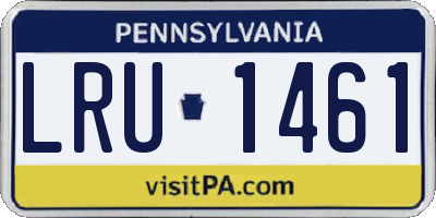 PA license plate LRU1461