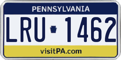 PA license plate LRU1462