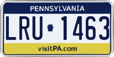 PA license plate LRU1463