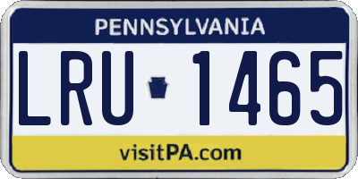 PA license plate LRU1465