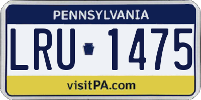 PA license plate LRU1475