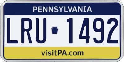 PA license plate LRU1492