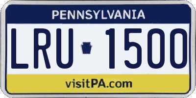 PA license plate LRU1500
