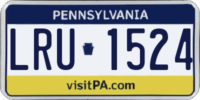 PA license plate LRU1524