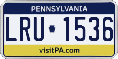 PA license plate LRU1536