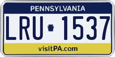 PA license plate LRU1537