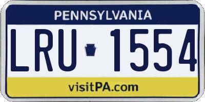 PA license plate LRU1554