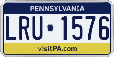 PA license plate LRU1576