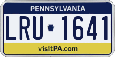 PA license plate LRU1641