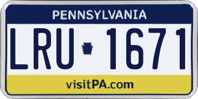 PA license plate LRU1671