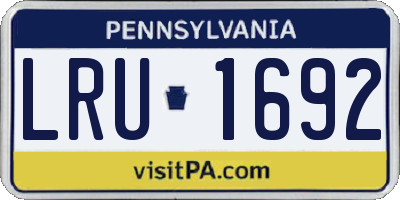 PA license plate LRU1692