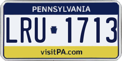 PA license plate LRU1713