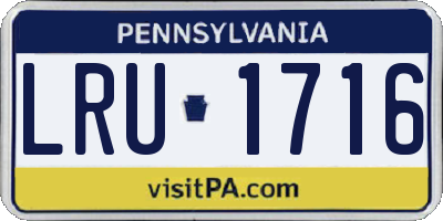 PA license plate LRU1716