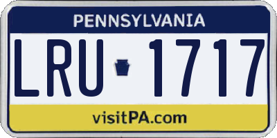 PA license plate LRU1717