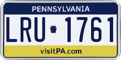 PA license plate LRU1761
