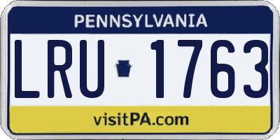 PA license plate LRU1763