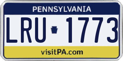 PA license plate LRU1773