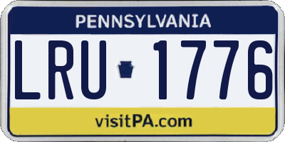 PA license plate LRU1776