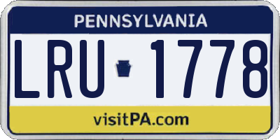 PA license plate LRU1778