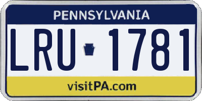 PA license plate LRU1781