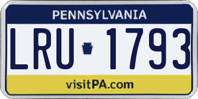 PA license plate LRU1793