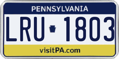 PA license plate LRU1803