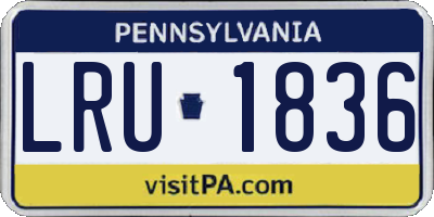 PA license plate LRU1836