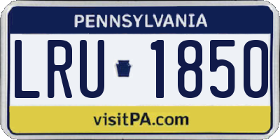 PA license plate LRU1850