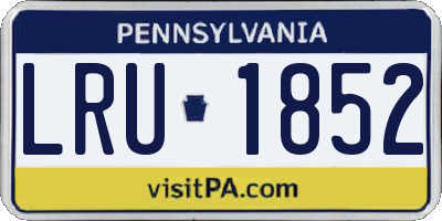PA license plate LRU1852