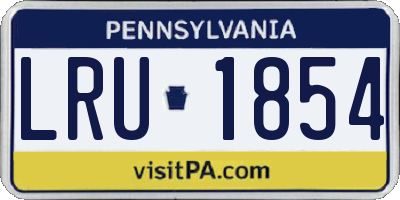 PA license plate LRU1854