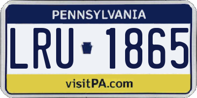 PA license plate LRU1865