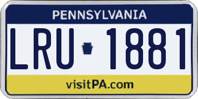 PA license plate LRU1881