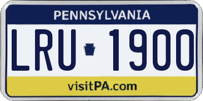 PA license plate LRU1900